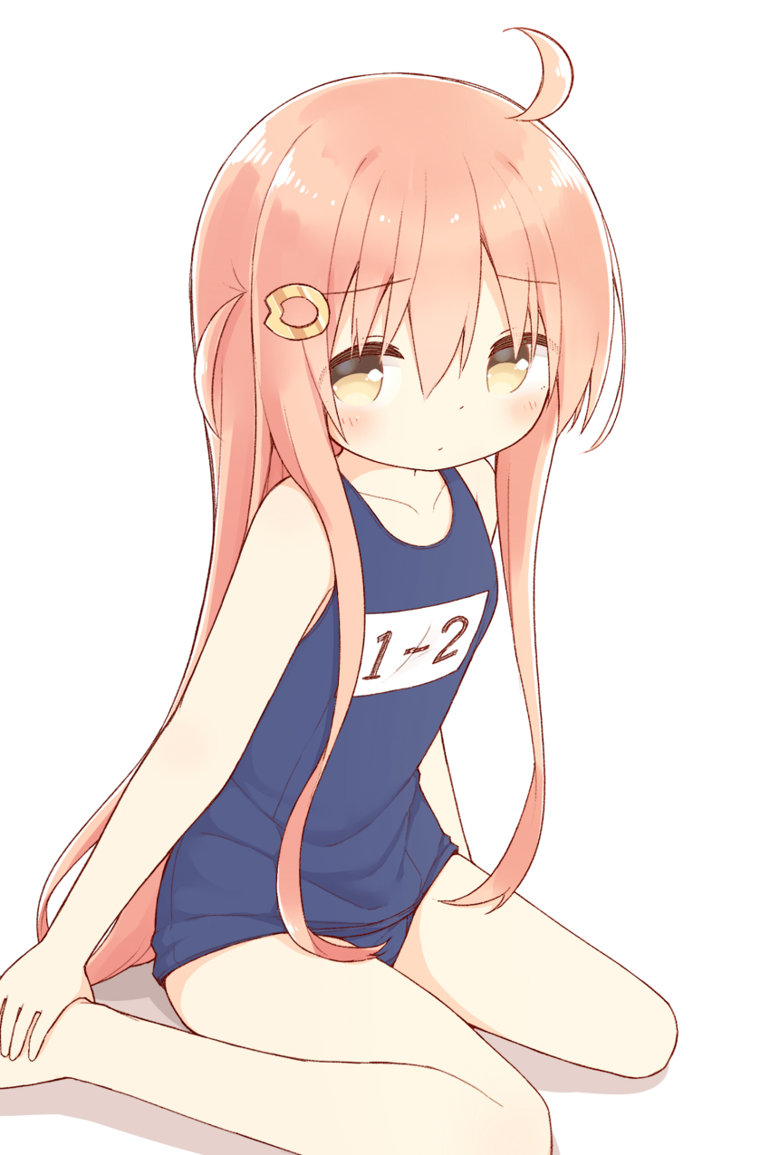 1girl, absurdres, ahoge, ball, bare_arms, bare_legs, bare_shoulders, barefoot