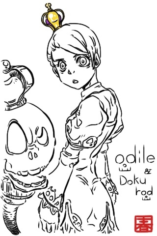 1girl, arc_system_works, ass, battle_fantasia, crown, dokurod, looking_back, lowres