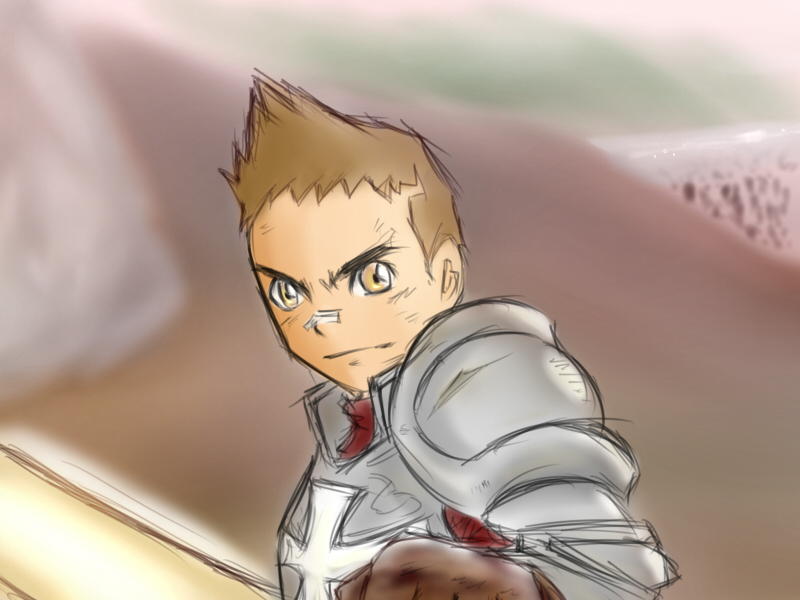 1boy, arc_system_works, armor, battle_fantasia, looking_at_viewer, male_focus, urs_van_de_land