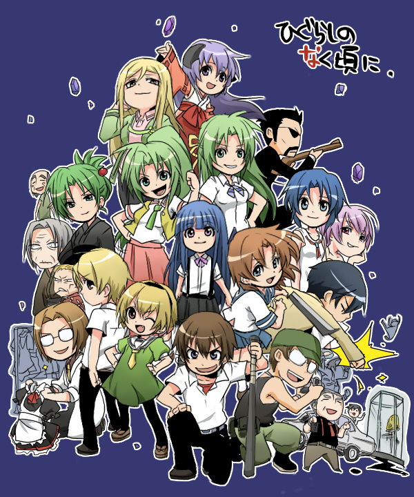 00s, 07th_expansion, 6+boys, 6+girls, akasaka_mamoru, blonde_hair, chibi, chie_rumiko