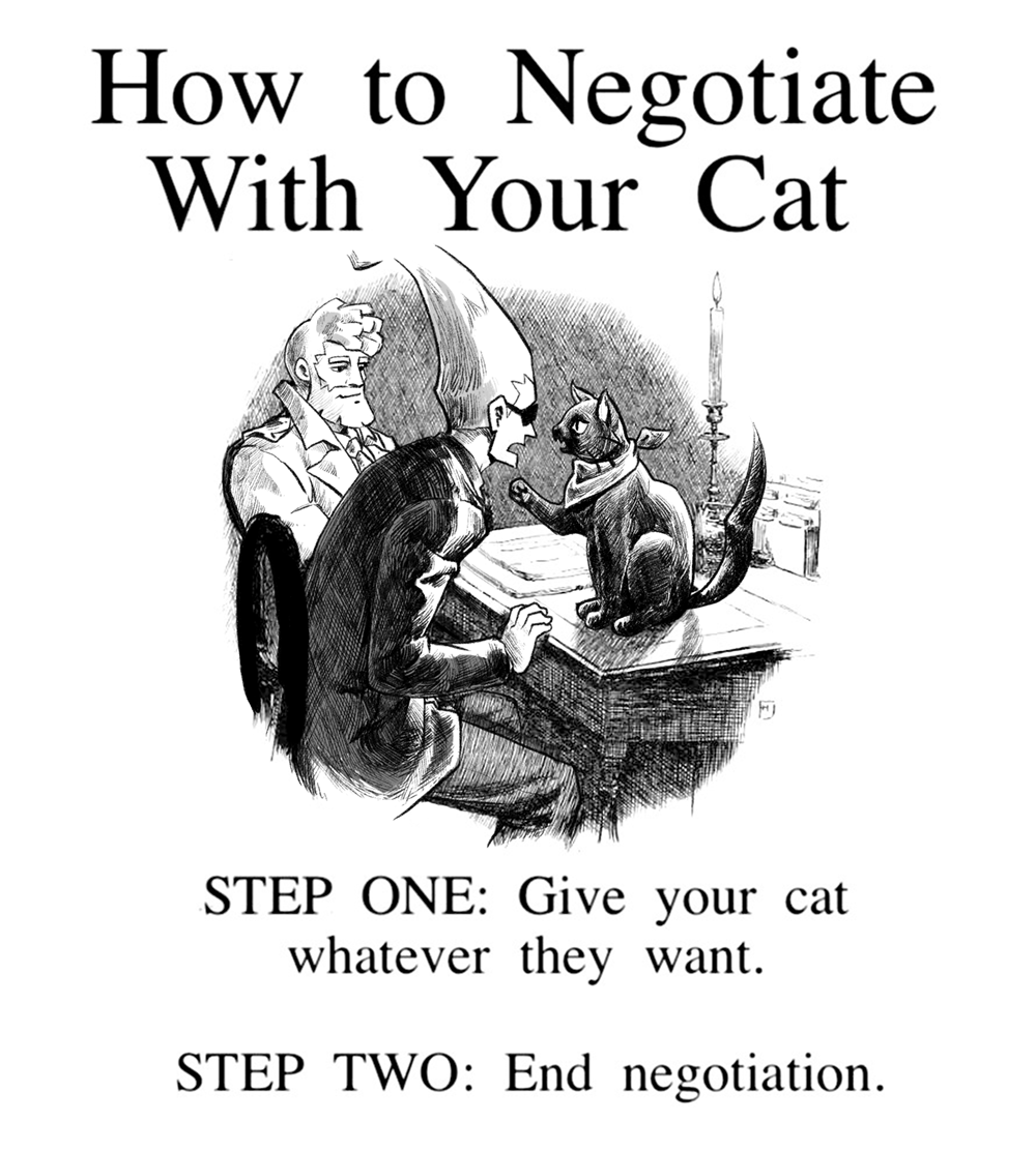 2boys, animal, beard, black_cat, candle, cat, chair, desk, english_text, facial_hair, formal_clothes, ghost_trick, jowd, meme, multiple_boys, open_mouth, scarf, sissel_(ghost_trick), sitting, suit, sunglasses, yomiel_(ghost_trick)