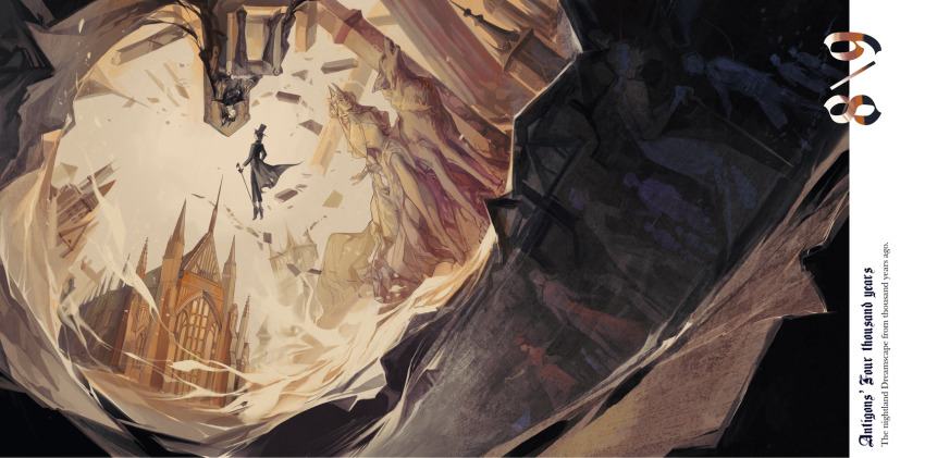 6+boys, 6+girls, angel, angel_of_concealment, animal_ears, antigonus_(lord_of_the_mysteries), black_coat, black_headwear