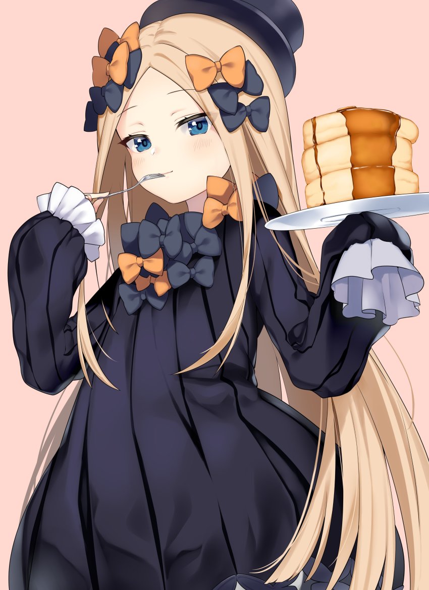 1girl, abigail_williams_(fate), abigail_williams_(first_ascension)_(fate), absurdres, black_bow, black_dress, black_hat, blonde_hair