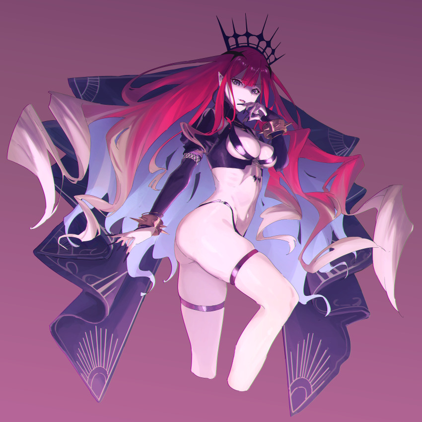 1girl, absurdres, ass, black_nails, bracelet, breasts, cropped_legs, baobhan_sith_(fate)