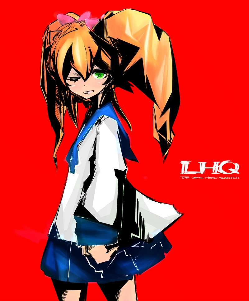 agi_kyuurou, bad_id, bad_pixiv_id, bow, green_eyes, hair_bow, hirano_shizuka, lhq