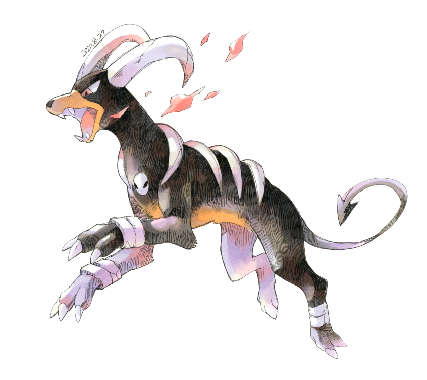 absurdres, claws, commentary_request, dated, dog, fangs, full_body, gen_2_pokemon