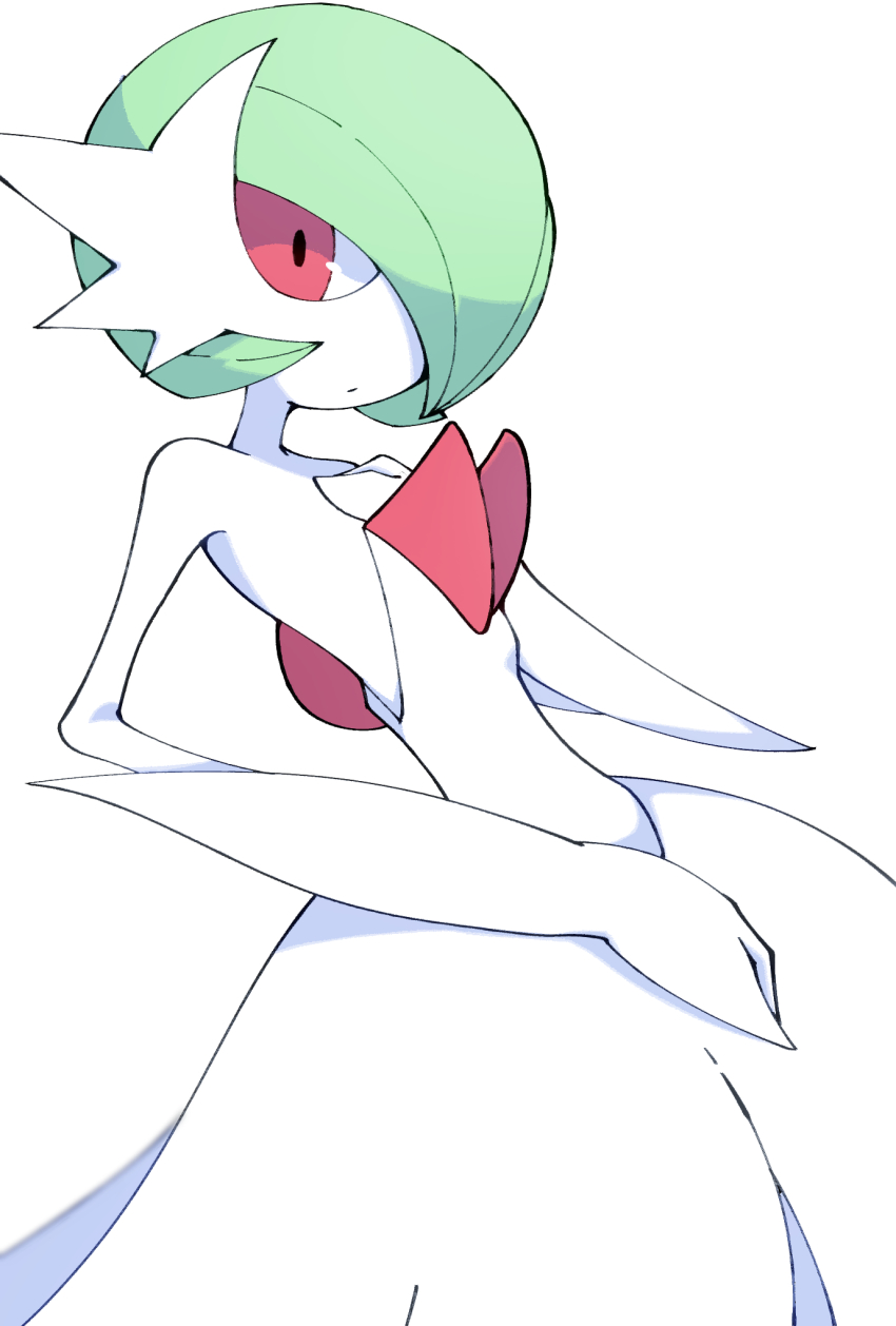 bad_id, bad_pixiv_id, bob_cut, closed_mouth, colored_skin, commentary_request, gardevoir, gen_3_pokemon