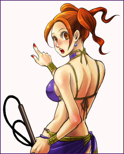 1girl, alternate_costume, bikini, breasts, dragon_quest, dragon_quest_viii, earrings, female_focus