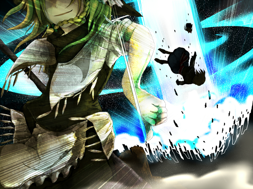 2girls, alice_margatroid, apron, bad_id, bad_pixiv_id, battle, blonde_hair, bow