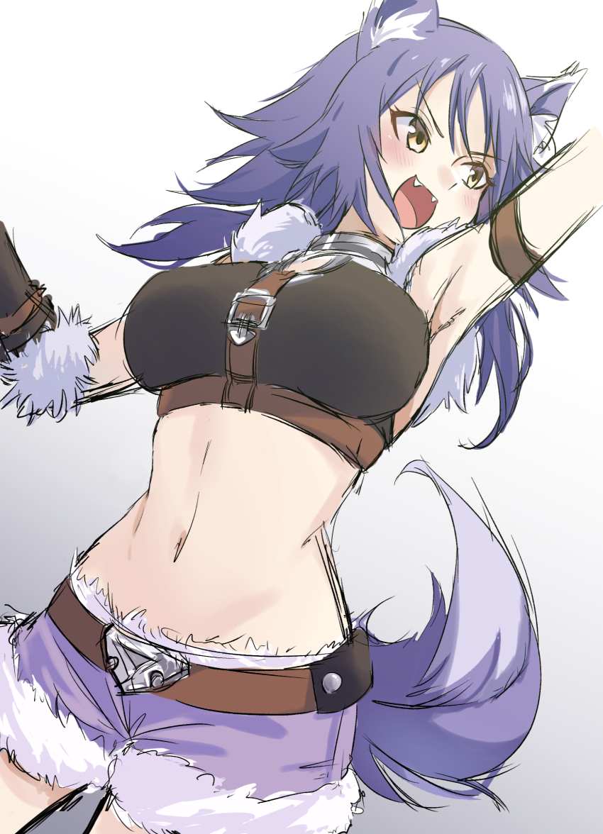 1girl, animal_ears, breasts, highres, large_breasts, makoto_(princess_connect!), princess_connect!, purple_hair