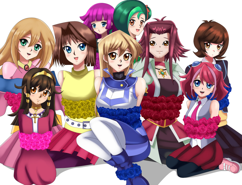 6+girls, absurdres, bdsm, blonde_hair, bondage, bound, bound_ankles, bound_arms