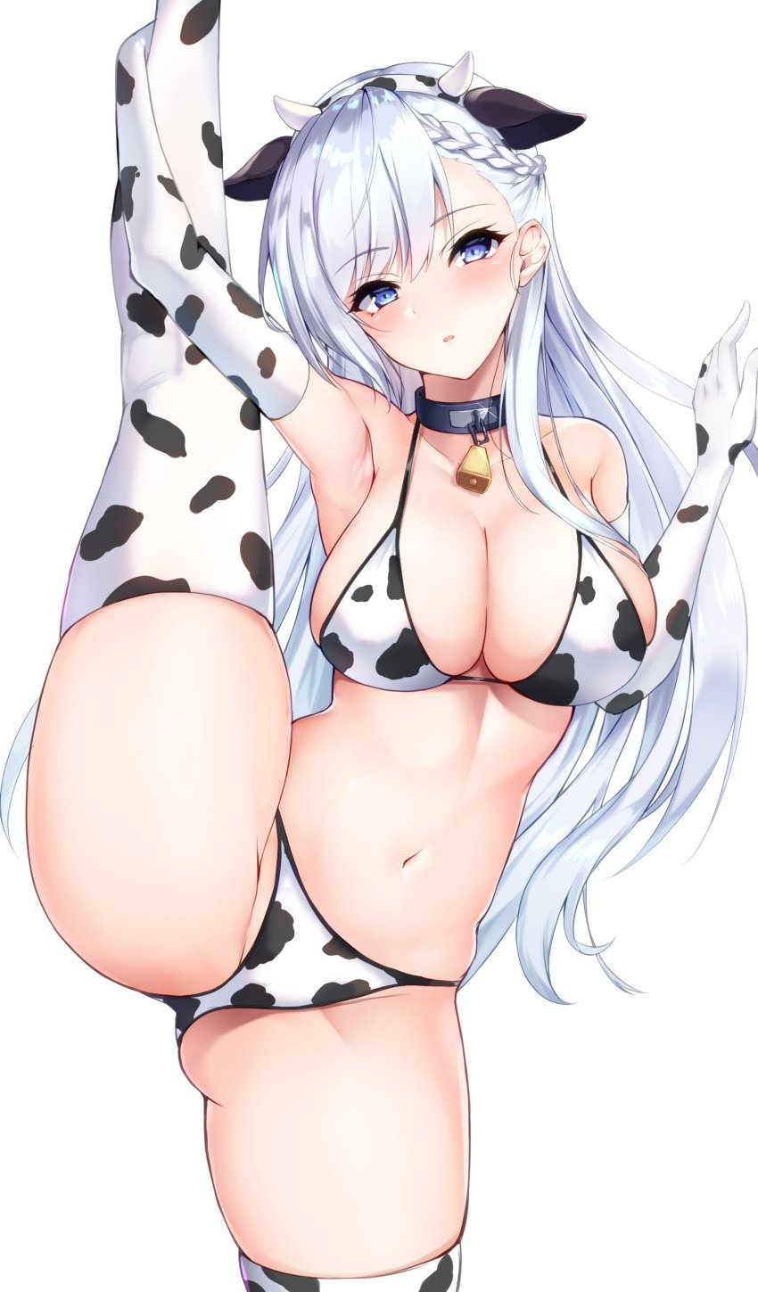 1girl, absurdres, alternate_costume, animal_ears, animal_print, armpits, ass, azur_lane