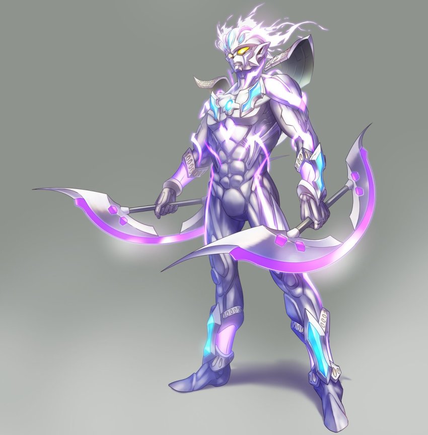 1boy, alien, armor, armored_boots, beyond_twin_edge, bodysuit, boots, clothing_cutout