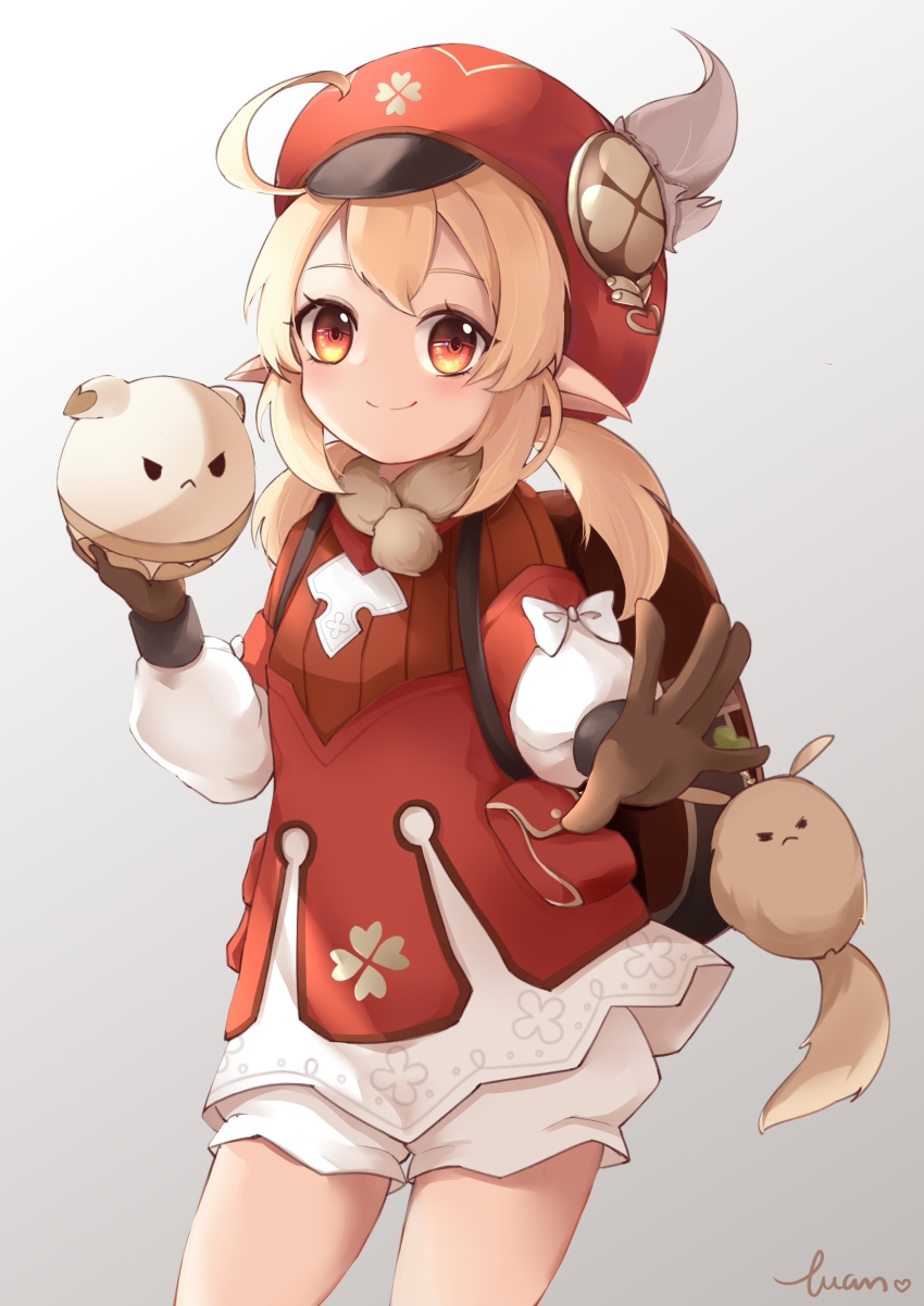 1girl, absurdres, ahoge, backpack, bag, bag_charm, bloomers, bomb