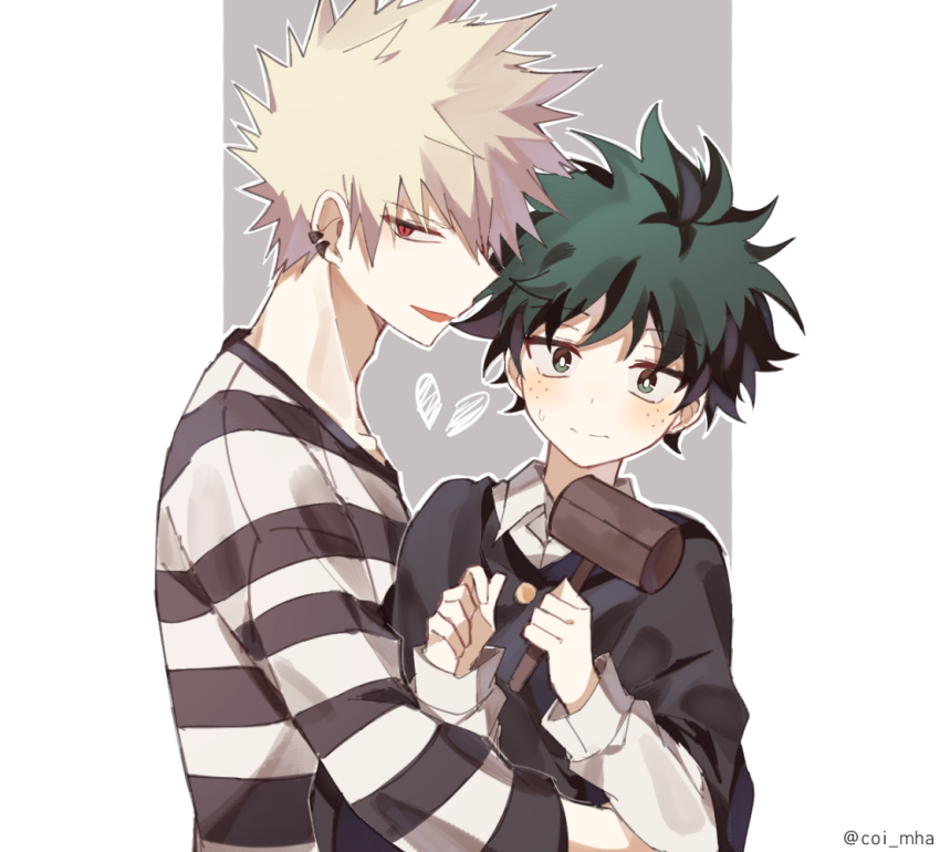 2boys, bad_id, bad_pixiv_id, bakugou_katsuki, black_cape, blonde_hair, boku_no_hero_academia, cape
