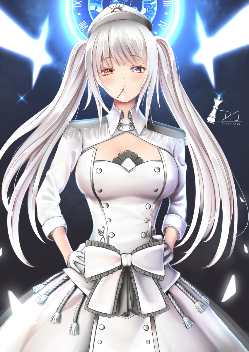 1girl, absurdres, blue_eyes, breasts, clock_eyes, commentary_request, date_a_live, date_a_live:_date_a_bullet