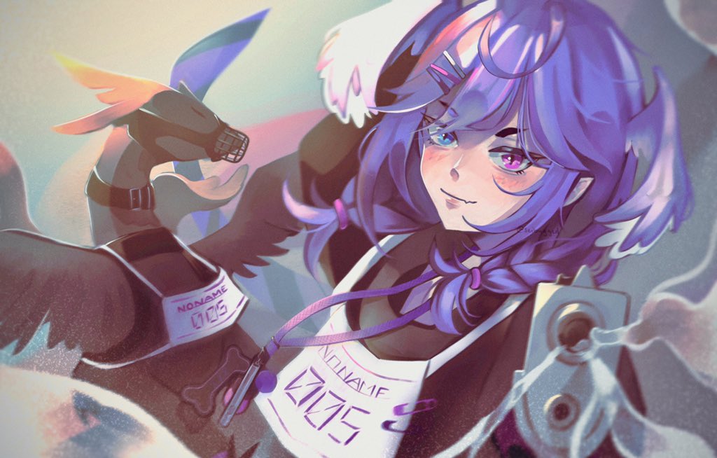 1girl, black_sweater, blue_eyes, blush, braid, commentary, dragon, dragon_girl