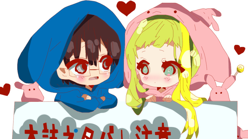 blue_dress, blue_eyes, blush, brown_hair, candy, derivative_work, dress, food