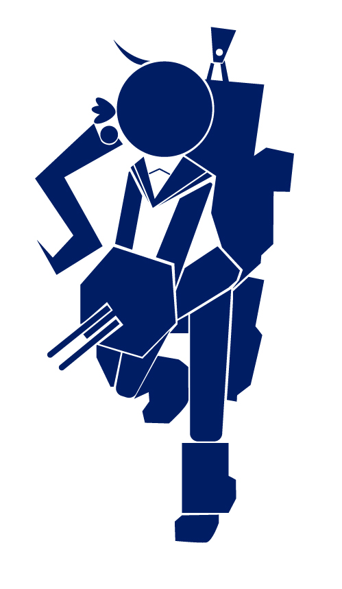 1girl, 2020_summer_olympics, ahoge, akebono_(kancolle), blue_theme, kantai_collection, leg_up, long_hair