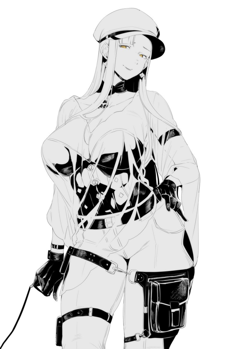 1girl, bare_shoulders, breasts, carmilla_(fate), carmilla_(tour_outfit)_(fate), cleavage, collarbone, detached_collar