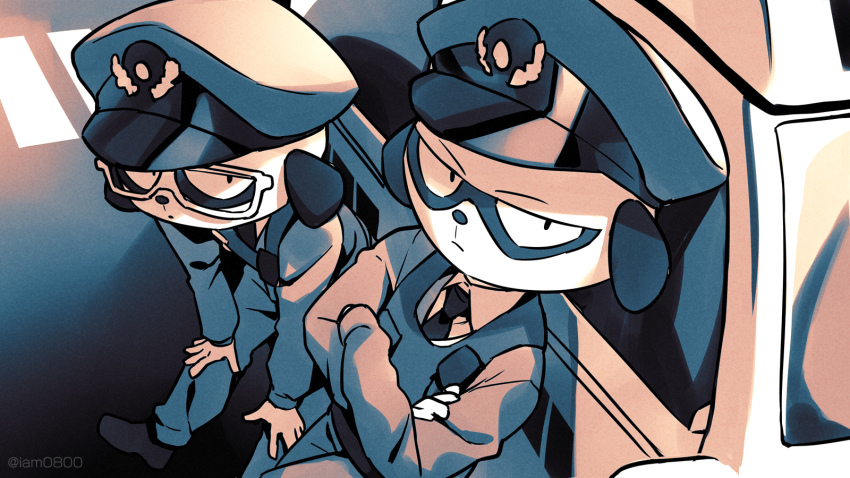 2boys, asada_hachi, belt, brothers, character_request, check_character, closed_mouth, collared_shirt