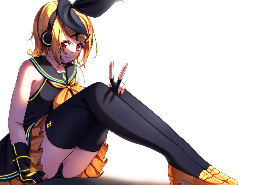 1girl, absurdres, black_bow, black_gloves, black_hairband, black_panties, black_sailor_collar, black_shirt