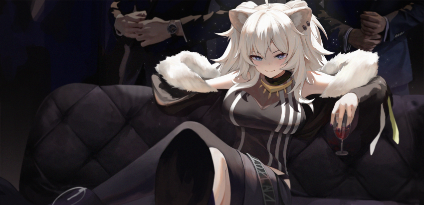 1girl, absurdres, ahoge, animal_ears, bad_id, bad_pixiv_id, black_jacket, black_shirt