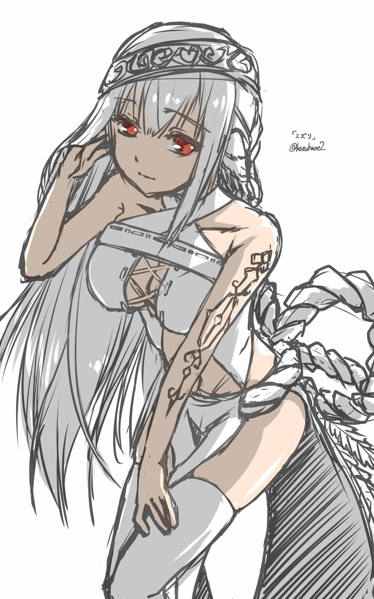 1girl, animal_ears, aquaplus, bare_arms, bare_shoulders, bent_over, breasts, cleavage