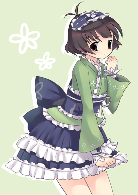 00s, 1boy, akizuki_ryo, antenna_hair, bad_id, bad_pixiv_id, blush, brown_eyes