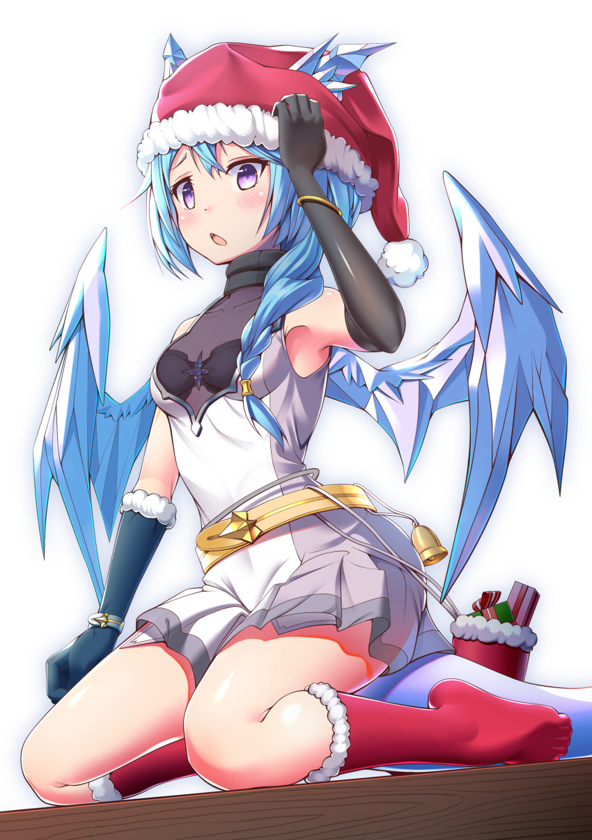1girl, absurdres, blue_hair, dragon_girl, dragon_tail, dragon_wings, hazakura_shoha, highres