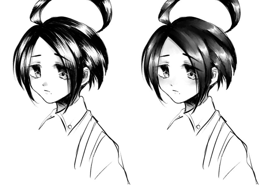 1boy, allister_(pokemon), highres, monochrome, nintendo, pokemon, pokemon_sword_and_shield, portrait