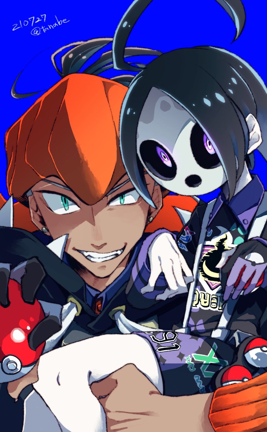 2boys, absurdres, allister_(pokemon), highres, multiple_boys, nintendo, pokemon, pokemon_sword_and_shield, raihan_(pokemon), tanabe1921