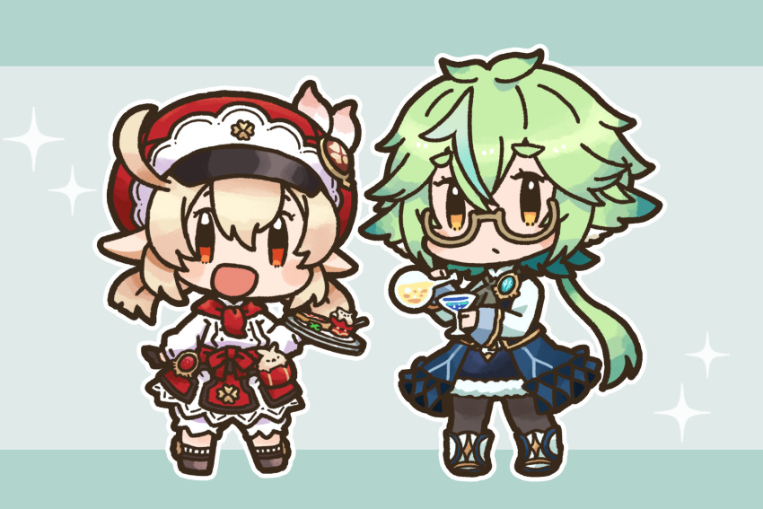 2girls, :d, ahoge, animal_ears, boots, brown_eyes, brown_footwear, brown_gloves