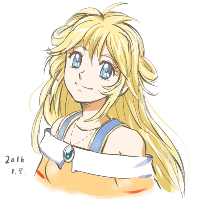 1girl, blonde_hair, blue_eyes, breasts, cleo_everlastin, closed_mouth, haruyama_kazunori, jewelry