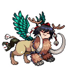 chimera, chimera_(creature), female_focus, full_body, hat, hinuma, horns, kimeemaru