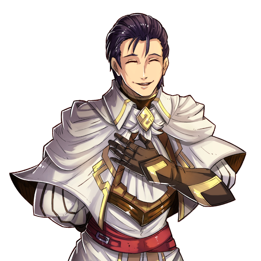 1boy, alternate_costume, black_hair, bowing, closed_eyes, commission, commissioner_upload, fire_emblem