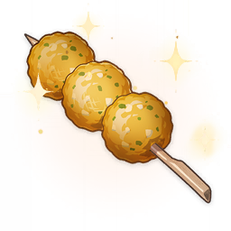 artist_request, commentary, croquette, english_commentary, food, food_focus, fried_radish_balls_(genshin_impact), game_cg