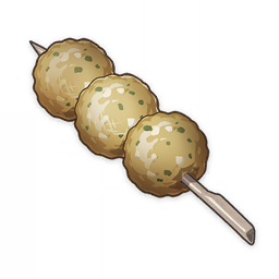 artist_request, commentary, croquette, english_commentary, food, food_focus, fried_radish_balls_(genshin_impact), game_cg