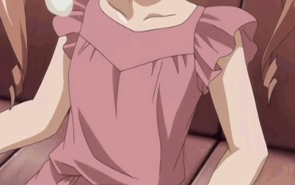 00s, animated, animated_gif, blue_eyes, brown_hair, finger_in_mouth, finger_sucking, food, ice_cream, lowres, nogizaka_haruka_no_himitsu, nogizaka_mika, sexually_suggestive, twintails