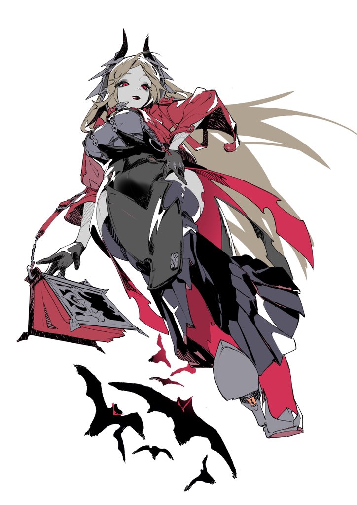 1girl, alchemy_stars, animal, bat_(animal), black_gloves, black_skirt, blonde_hair, book