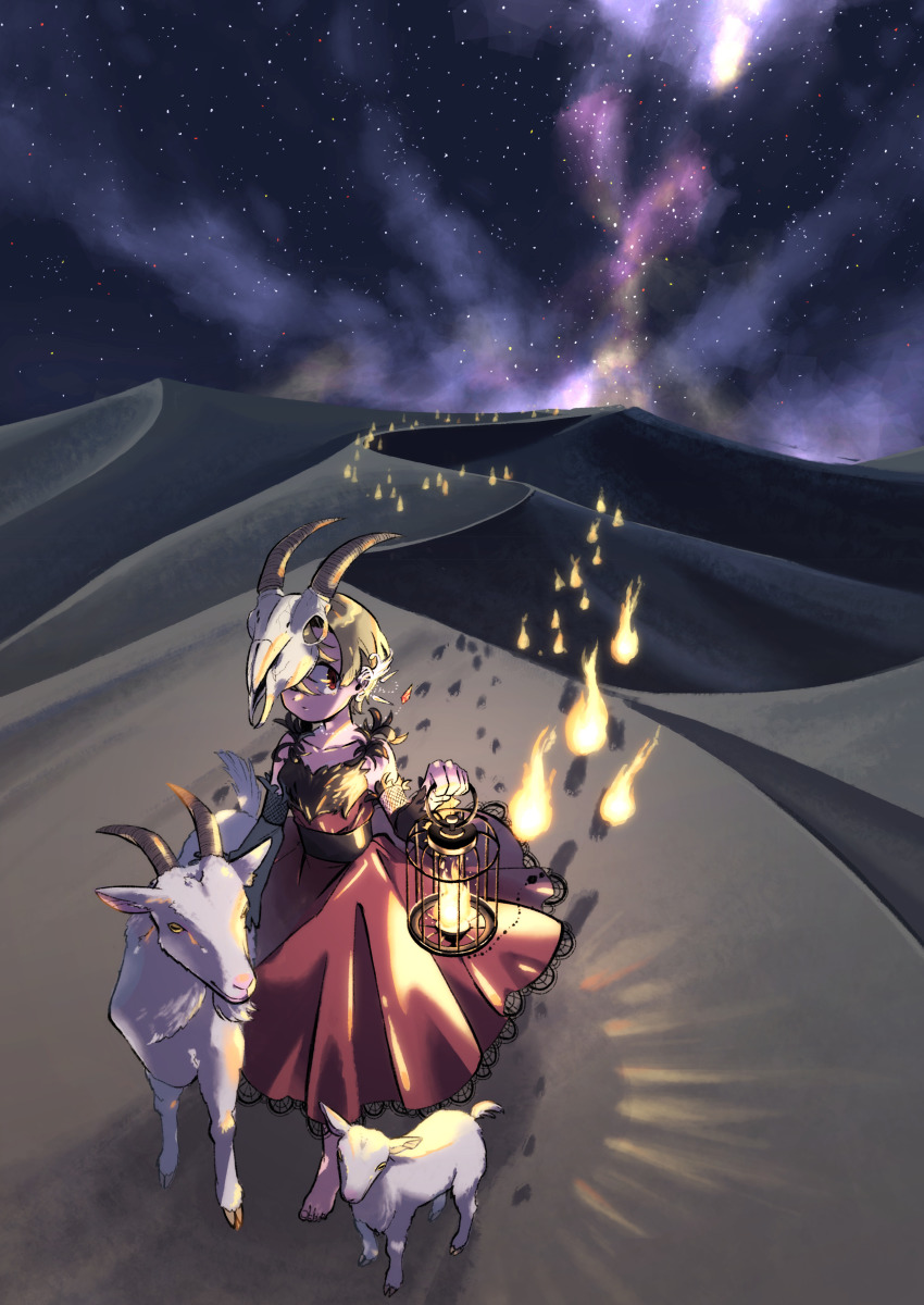 1girl, absurdres, barefoot, black_sleeves, blonde_hair, closed_mouth, collarbone, commentary_request