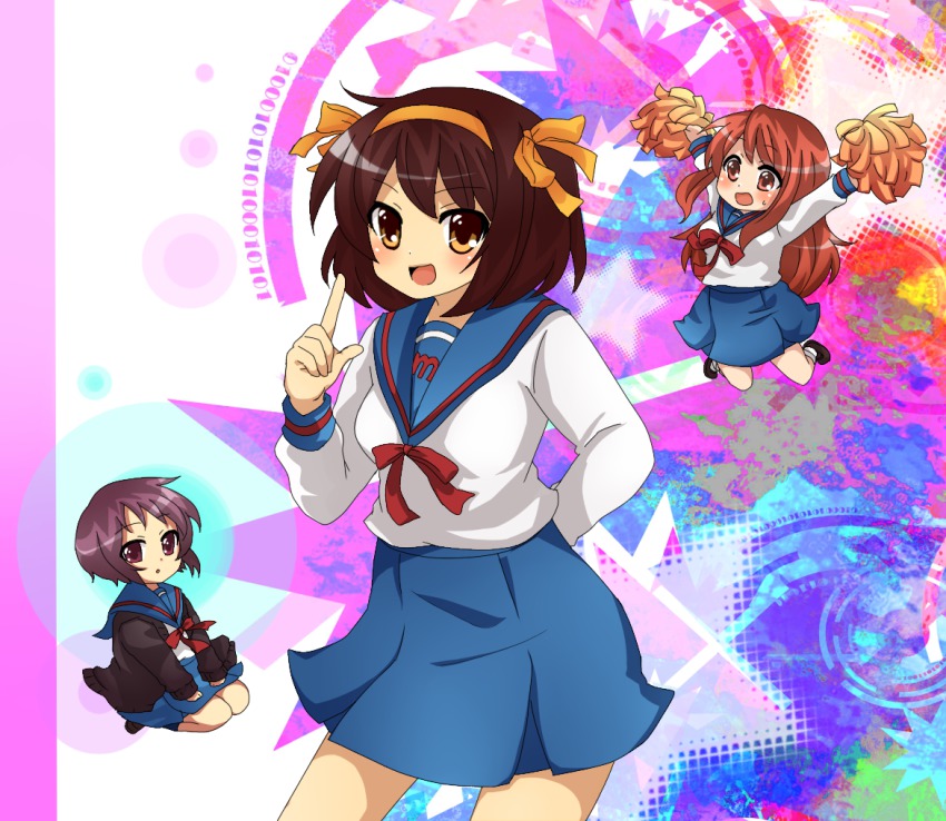 00s, asahina_mikuru, bad_id, bad_pixiv_id, brown_eyes, brown_hair, cardigan, chibi