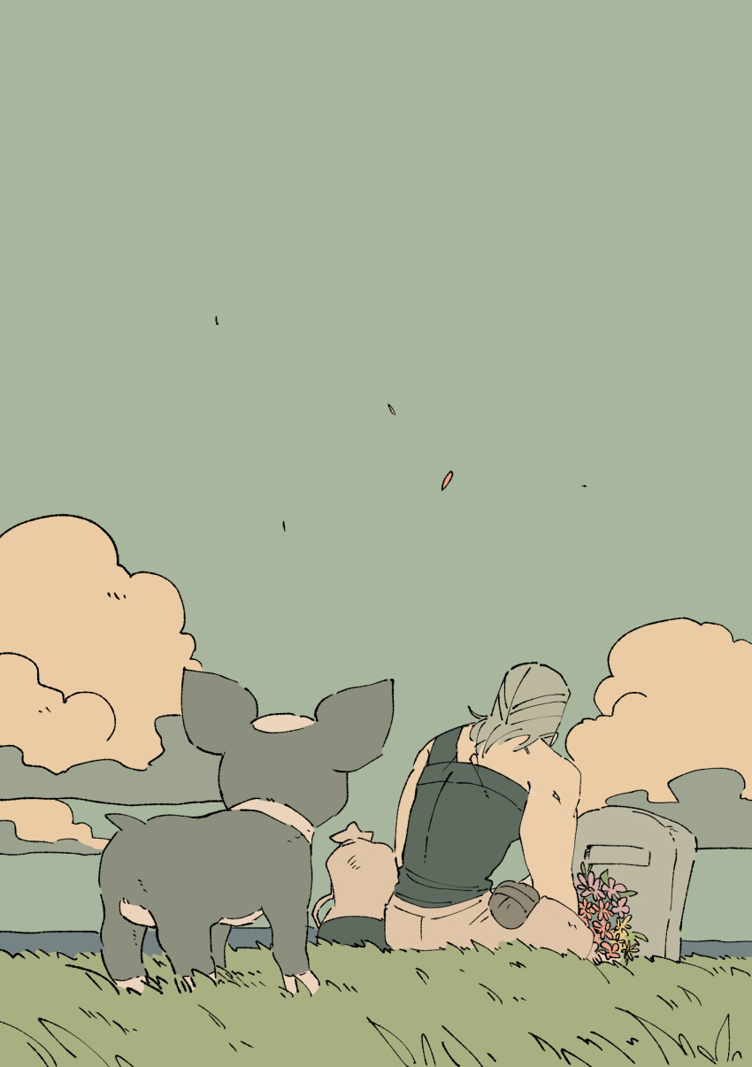 bad_id, bad_pixiv_id, boston_terrier, cloud, dog, flattop, flower, from_behind