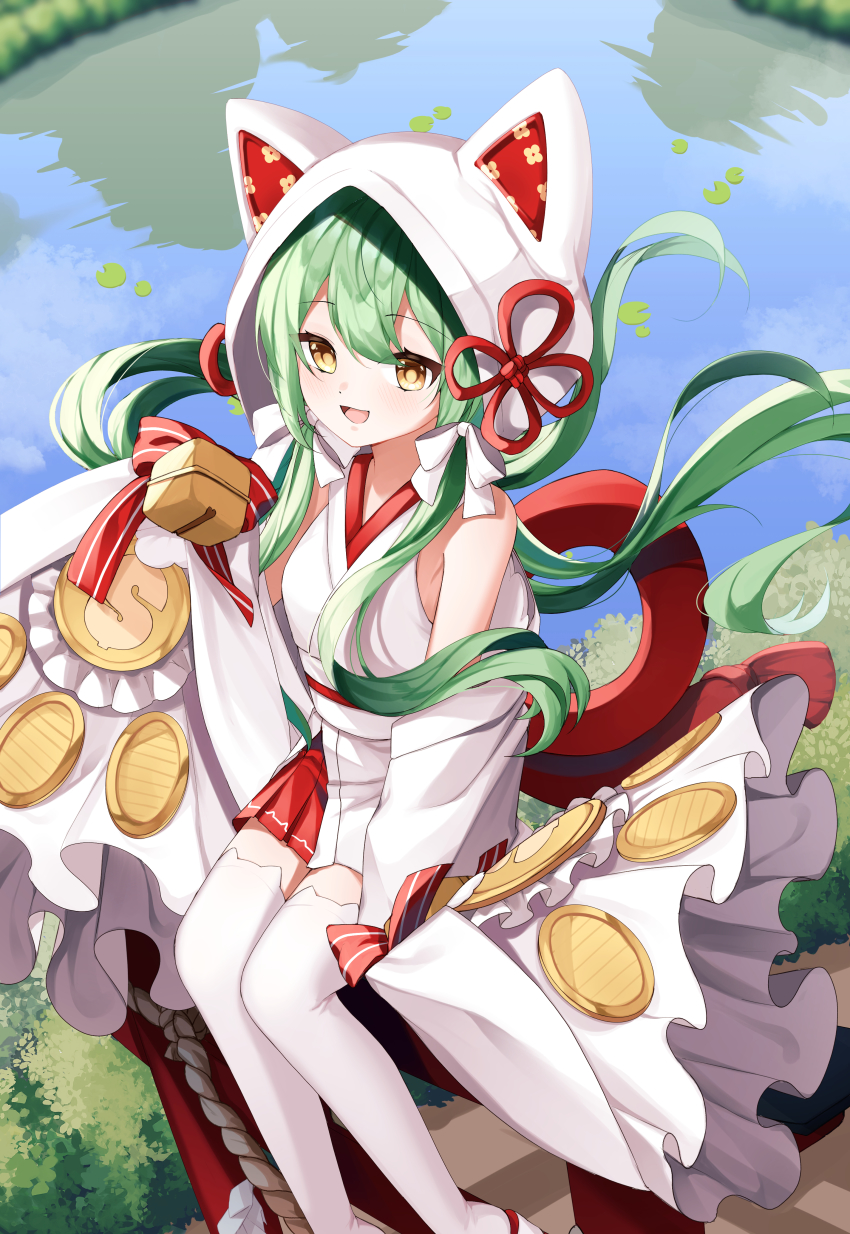 1girl, :d, absurdres, akashi_(azur_lane), akashi_(white_cat's_repayment)_(azur_lane), animal_ears, azur_lane, bell