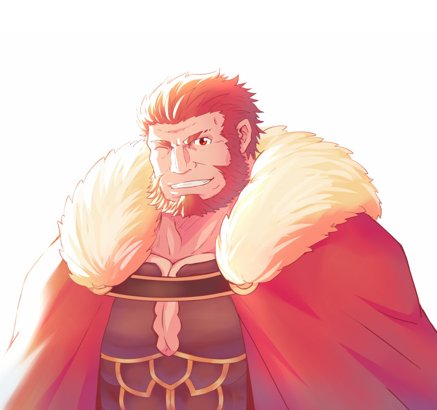 1boy, armor, backlighting, bad_id, bad_twitter_id, bara, beard, breastplate