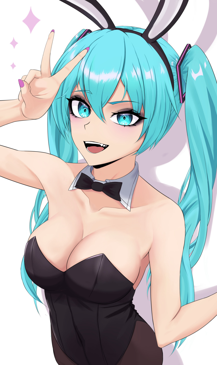 1girl, absurdres, aqua_eyes, aqua_hair, bare_shoulders, breasts, cleavage, collarbone