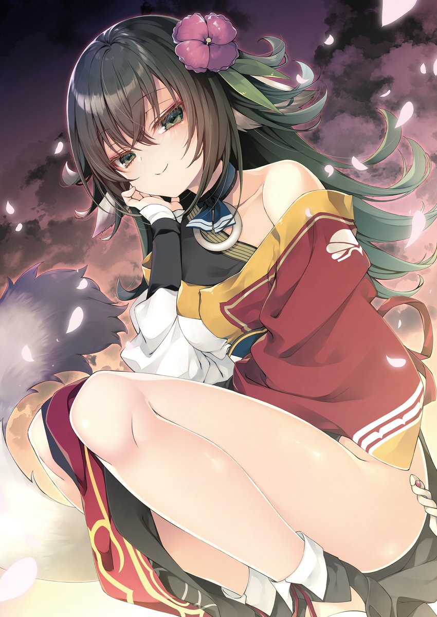 1girl, aged_down, ainu_clothes, animal_ears, aquaplus, bare_legs, breasts, choker