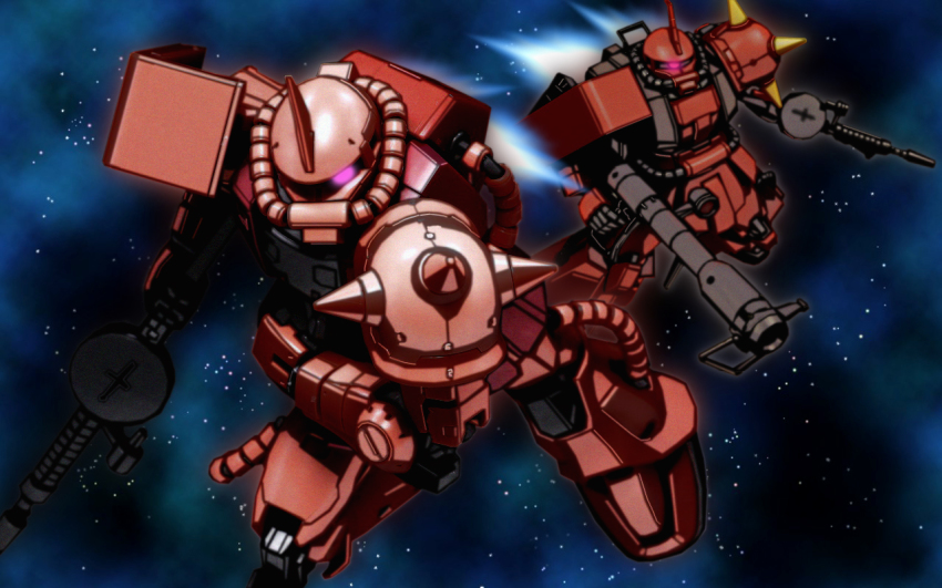 dual_wielding, gun, gundam, gundam_msv, hgmg, holding, holding_weapon, machine_gun