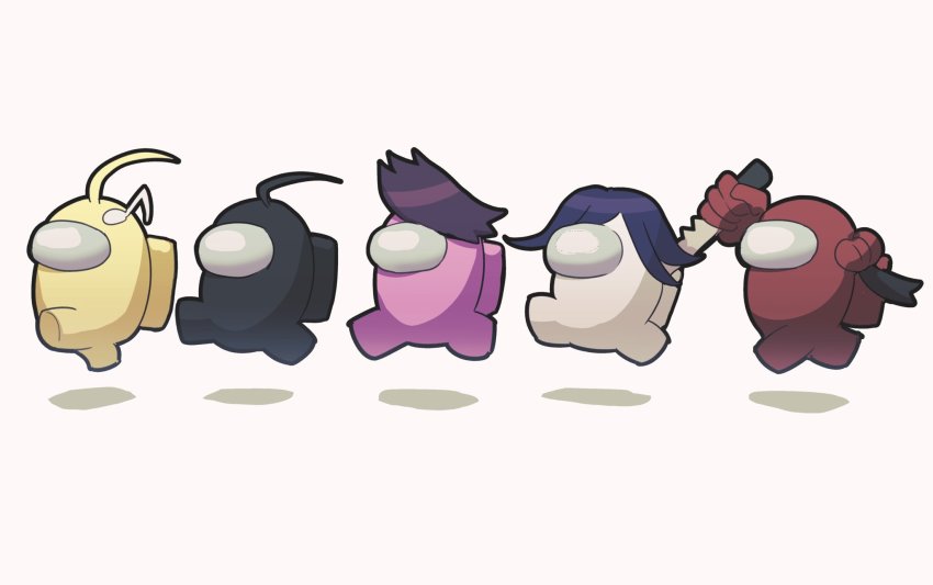 ahoge, akamatsu_kaede, akamatsu_kaede_(cosplay), among_us, cosplay, crewmate_(among_us), danganronpa_(series), danganronpa_v3:_killing_harmony