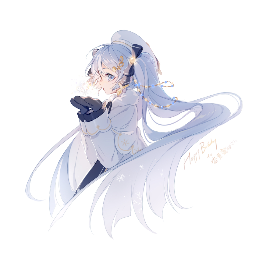 1girl, argyle_clothes, argyle_coat, beret, black_bow, black_bowtie, black_mittens, black_ribbon